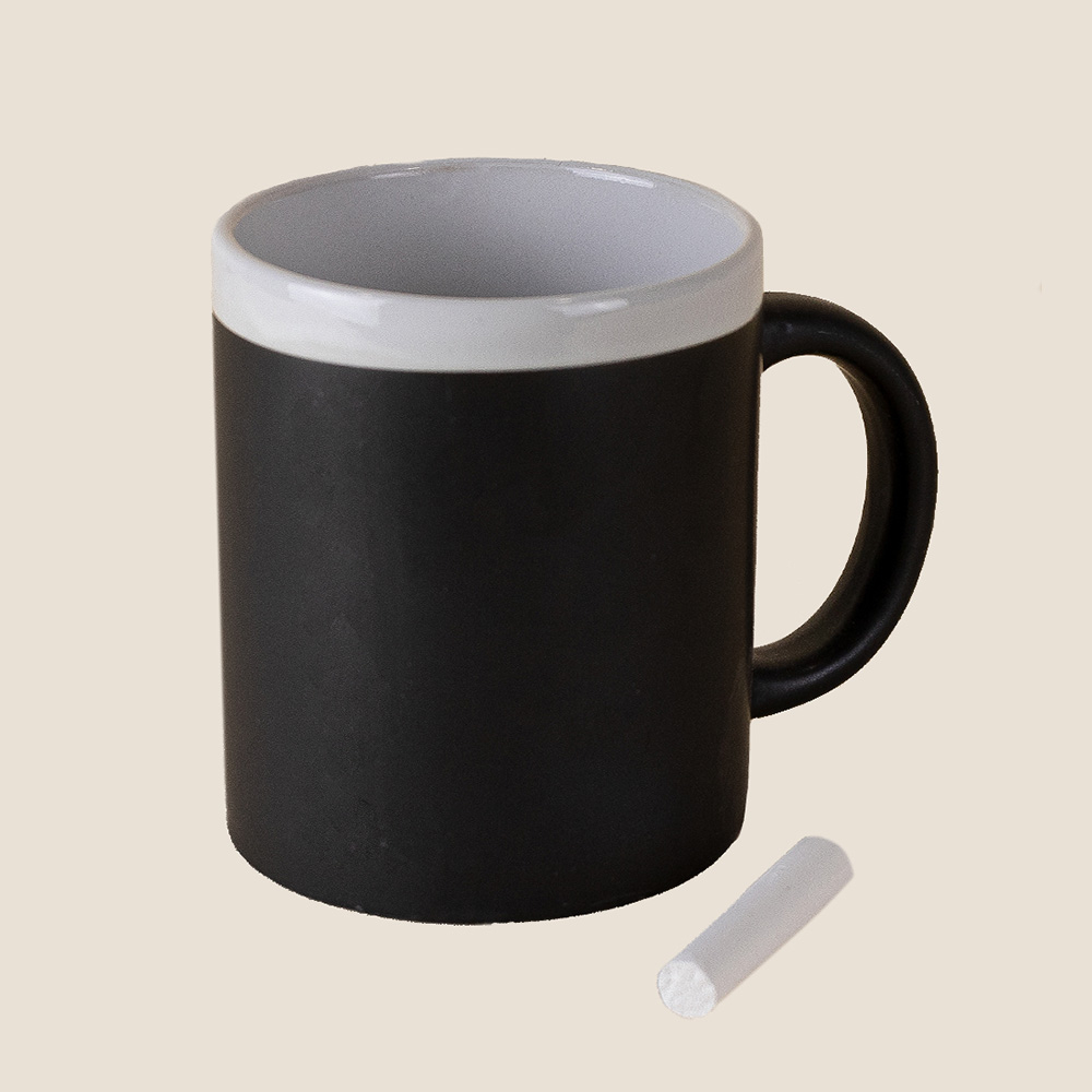 Mug ardoise à personnaliser SLATE Bleu marine bord blanc